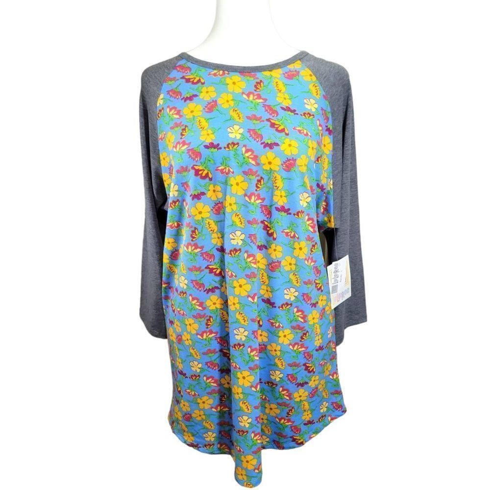 LulaRoe Floral Unisex Baseball Style Knit Tee